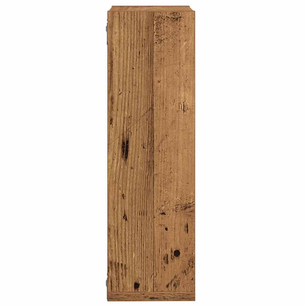 2 db antik fa színű szerelt fa fali kockapolc 50x15x50 cm