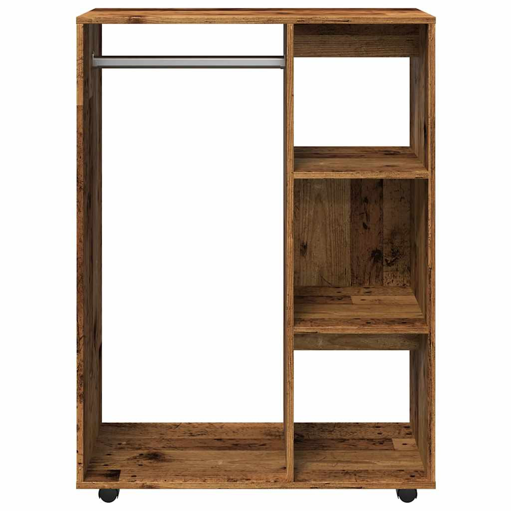 antik fa színű szerelt fa ruhásszekrény 80 x 40 x 110 cm