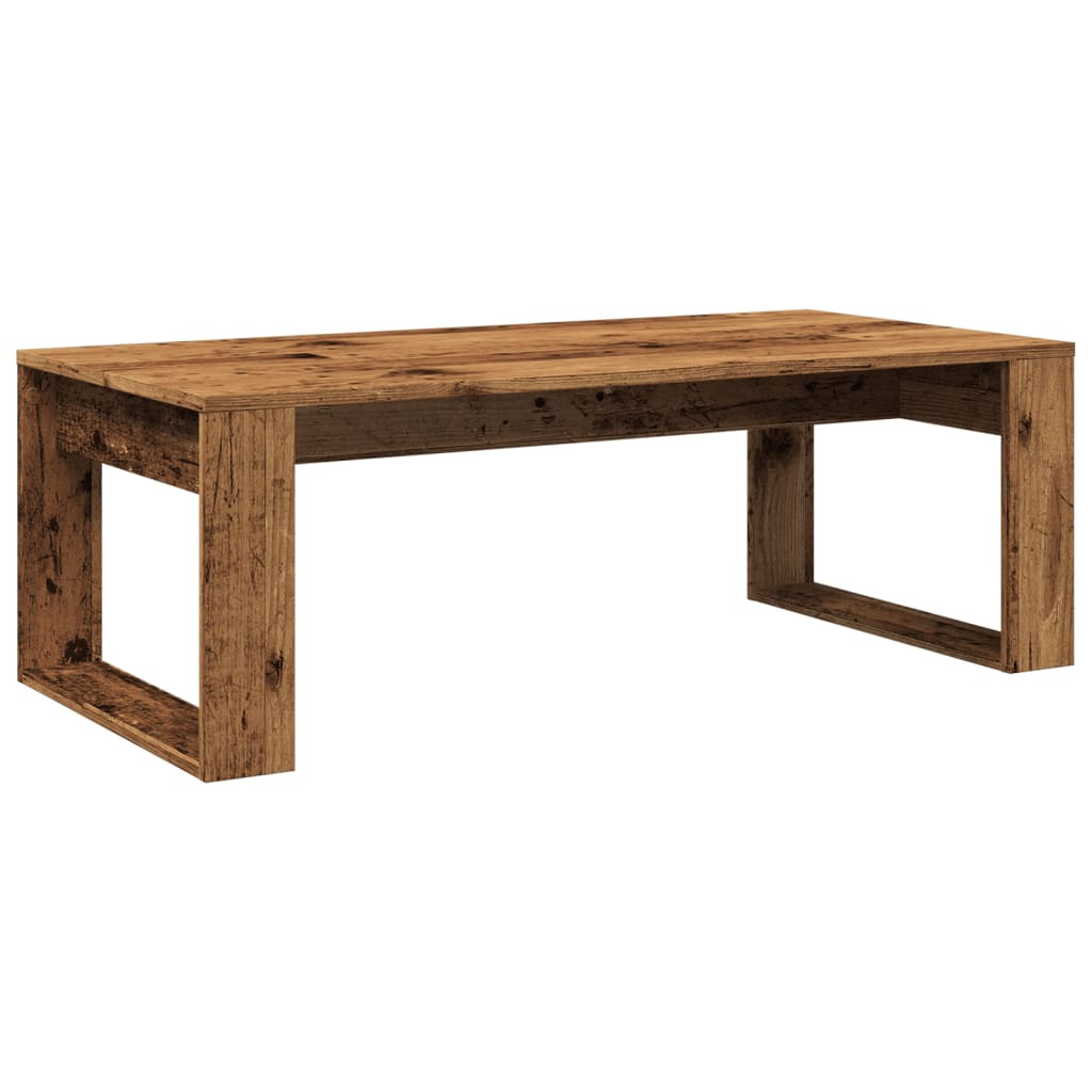 antik fa színű szerelt fa dohányzóasztal 102 x 50 x 35 cm