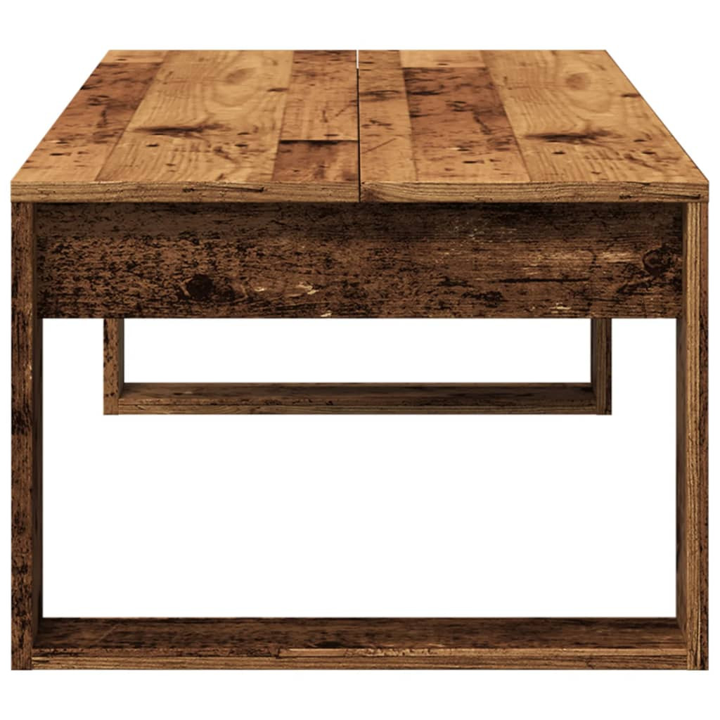 antik fa színű szerelt fa dohányzóasztal 102 x 50 x 35 cm