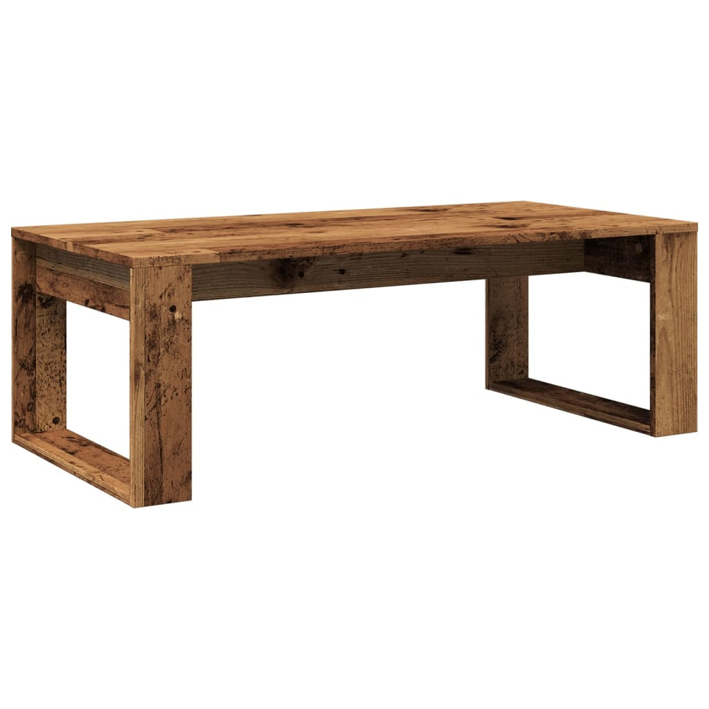 antik fa színű szerelt fa dohányzóasztal 102 x 50 x 35 cm