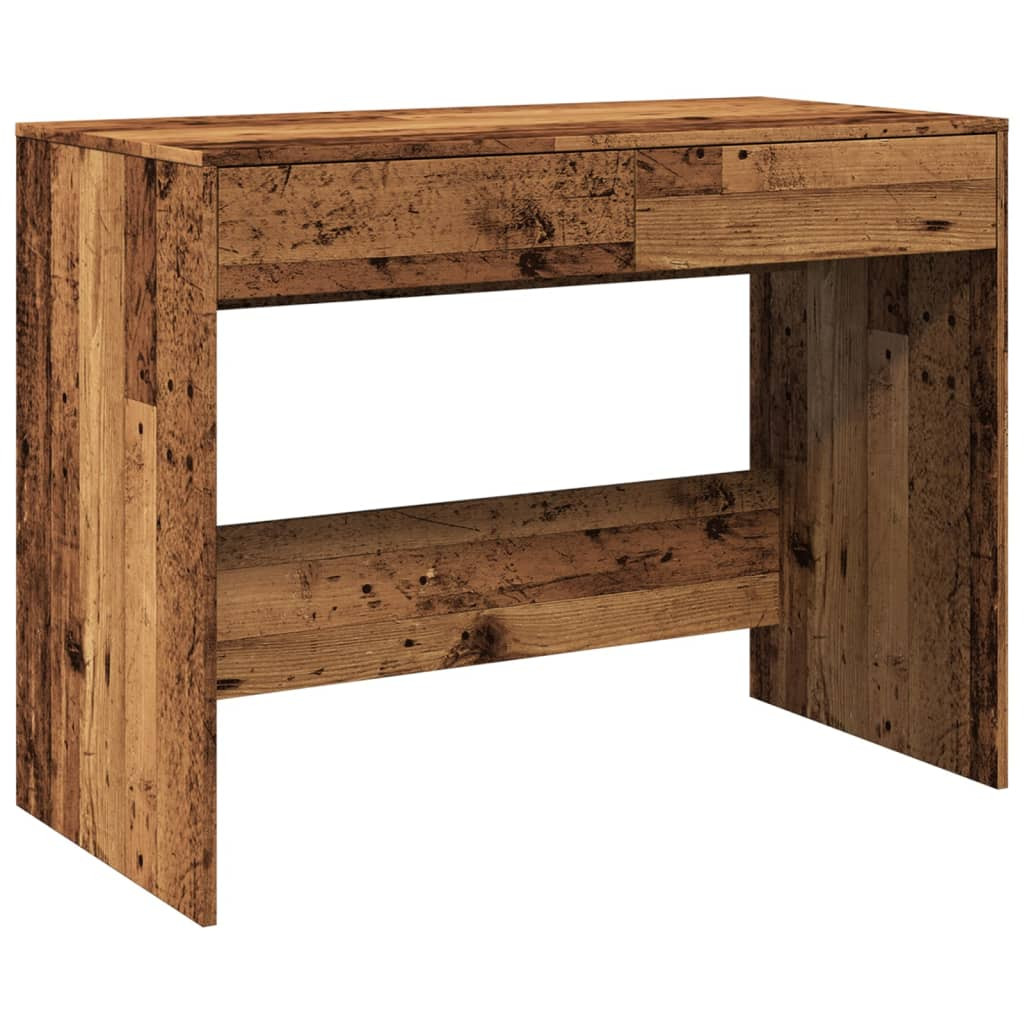 antik fa színű szerelt fa íróasztal 101 x 50 x 76,5 cm