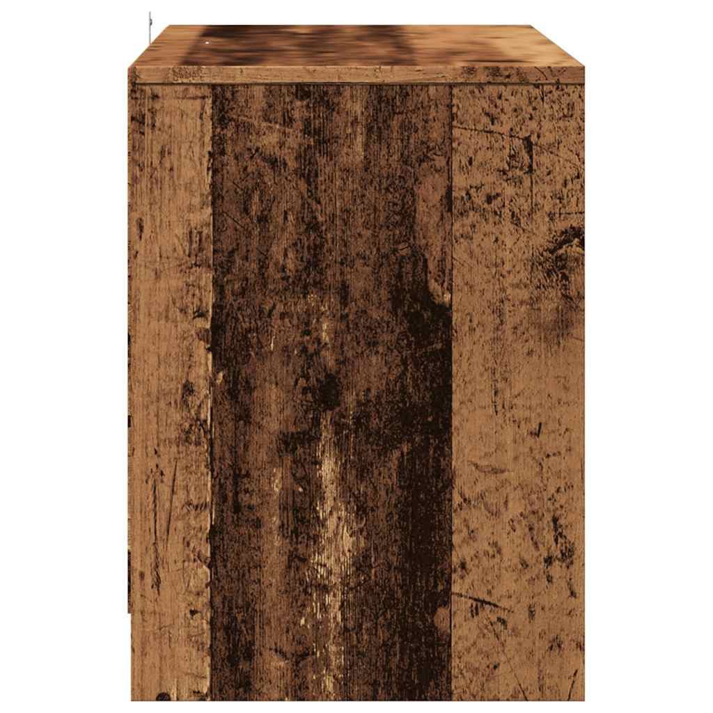 antik fa színű szerelt fa TV-szekrény 102 x 37,5 x 52,5 cm