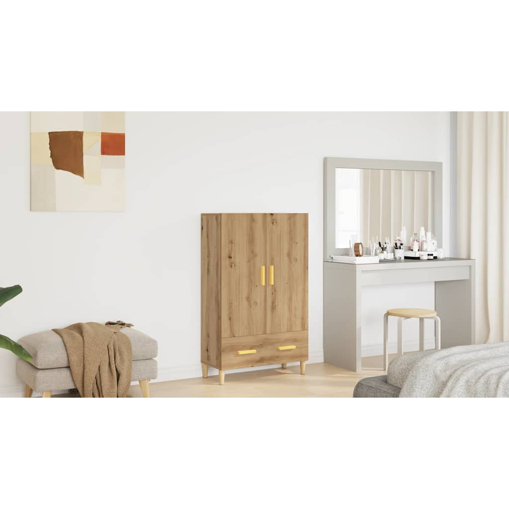 Highboard artisan tölgy 70x31x115 cm gépi úton előállított fa