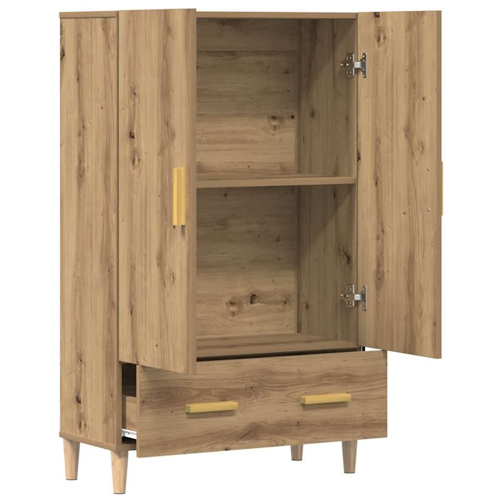 Highboard artisan tölgy 70x31x115 cm gépi úton előállított fa