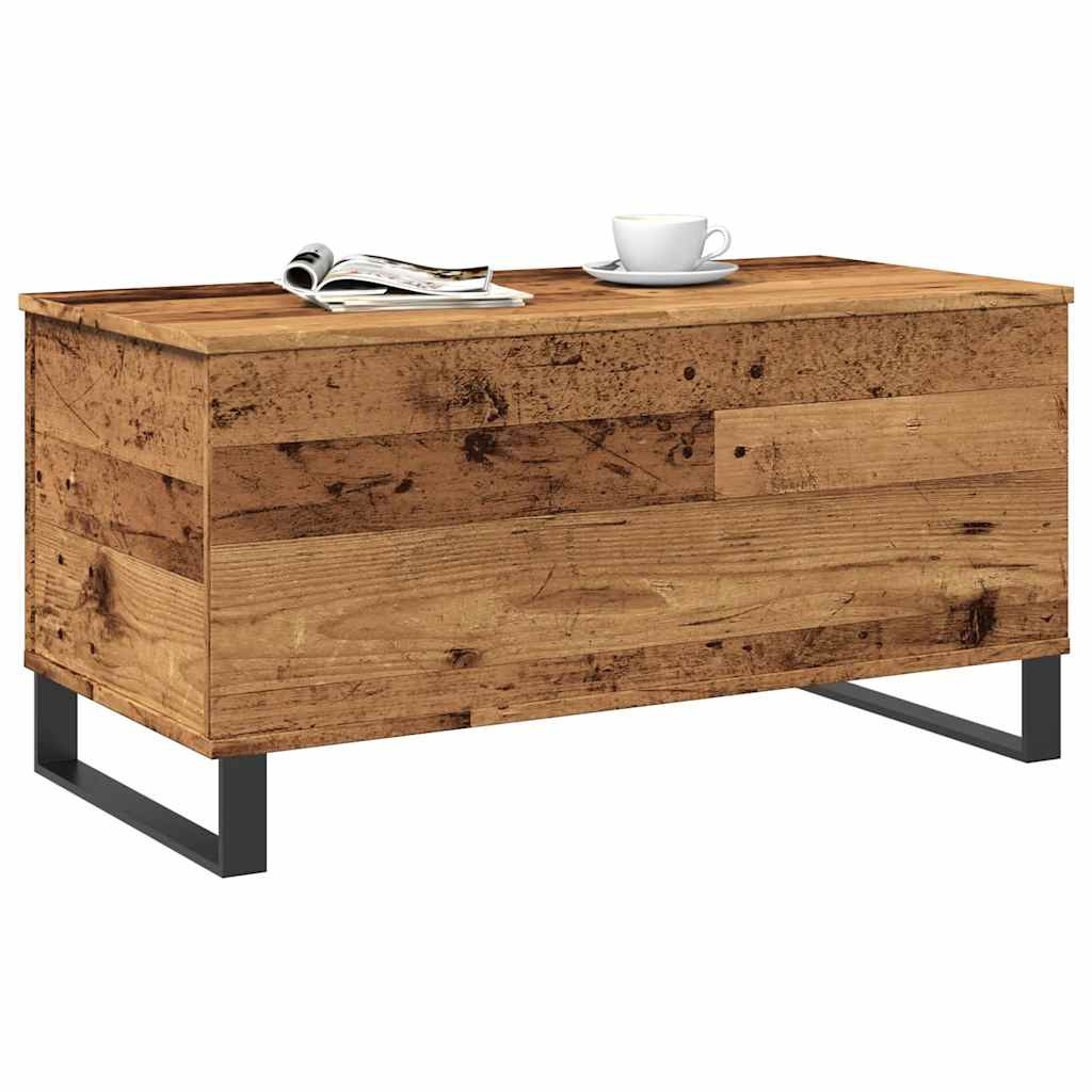 antik fa színű szerelt fa dohányzóasztal 90 x 44,5 x 45 cm