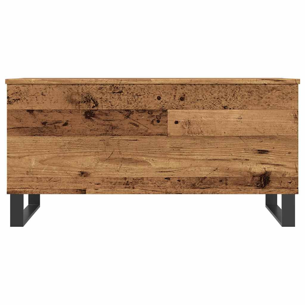 antik fa színű szerelt fa dohányzóasztal 90 x 44,5 x 45 cm