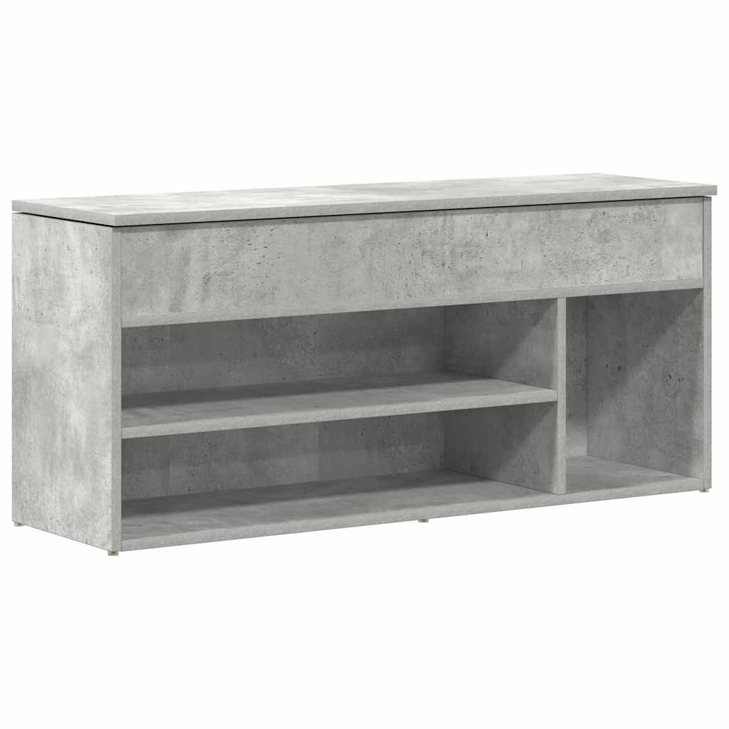 betonszürke szerelt fa cipőpolc 102x30,5x45 cm