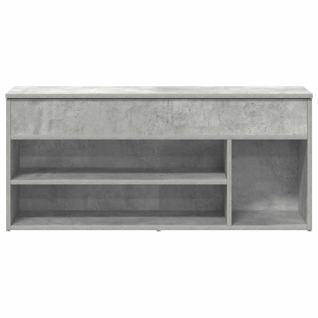 betonszürke szerelt fa cipőpolc 102x30,5x45 cm