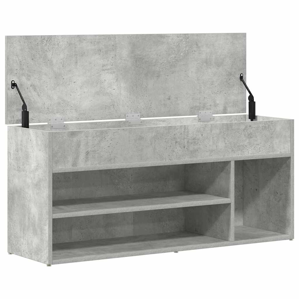betonszürke szerelt fa cipőpolc 102x30,5x45 cm