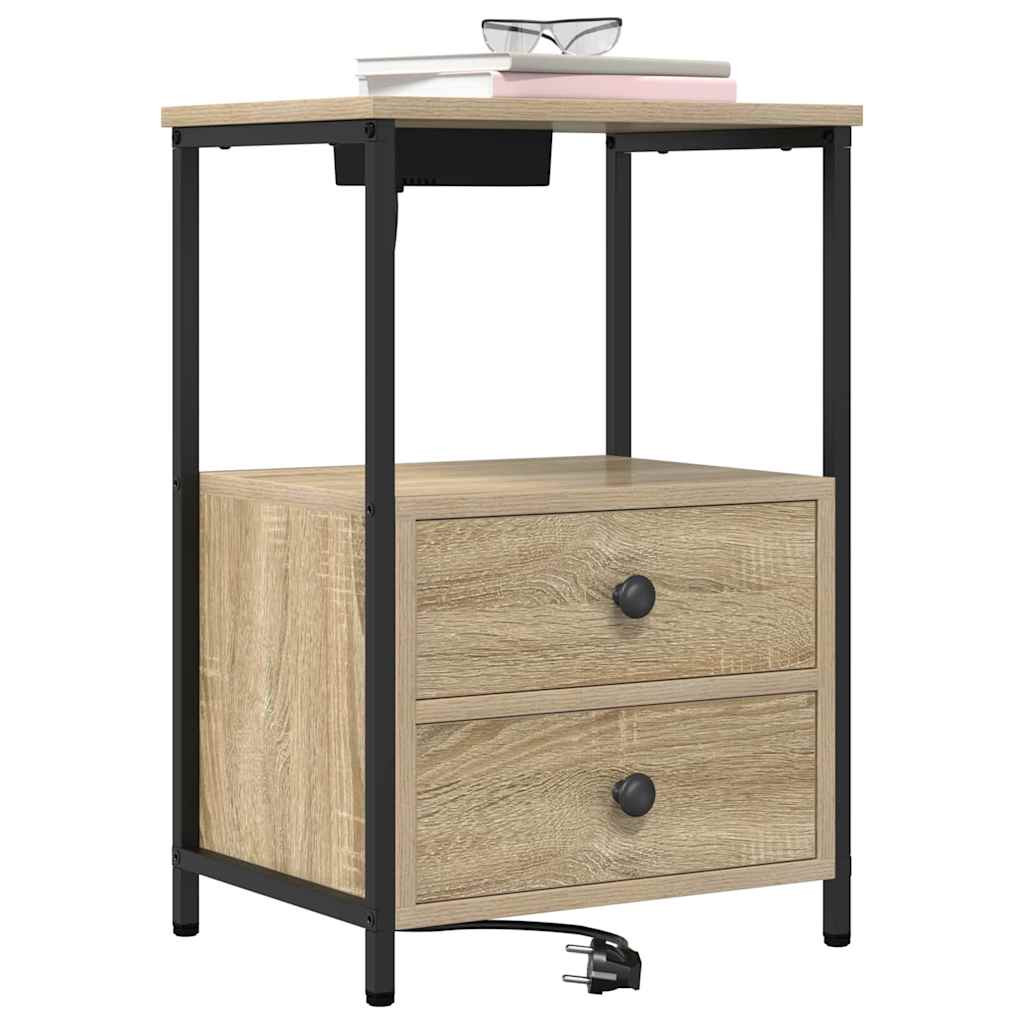 Éjjeliszekrény 2 pcs Sonoma tölgy 40 x 31 x 60 cm Faanyag