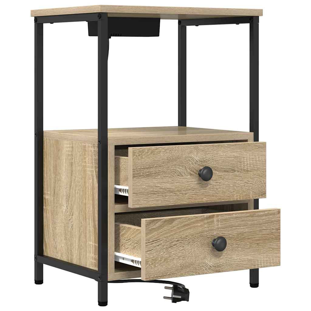 Éjjeliszekrény 2 pcs Sonoma tölgy 40 x 31 x 60 cm Faanyag