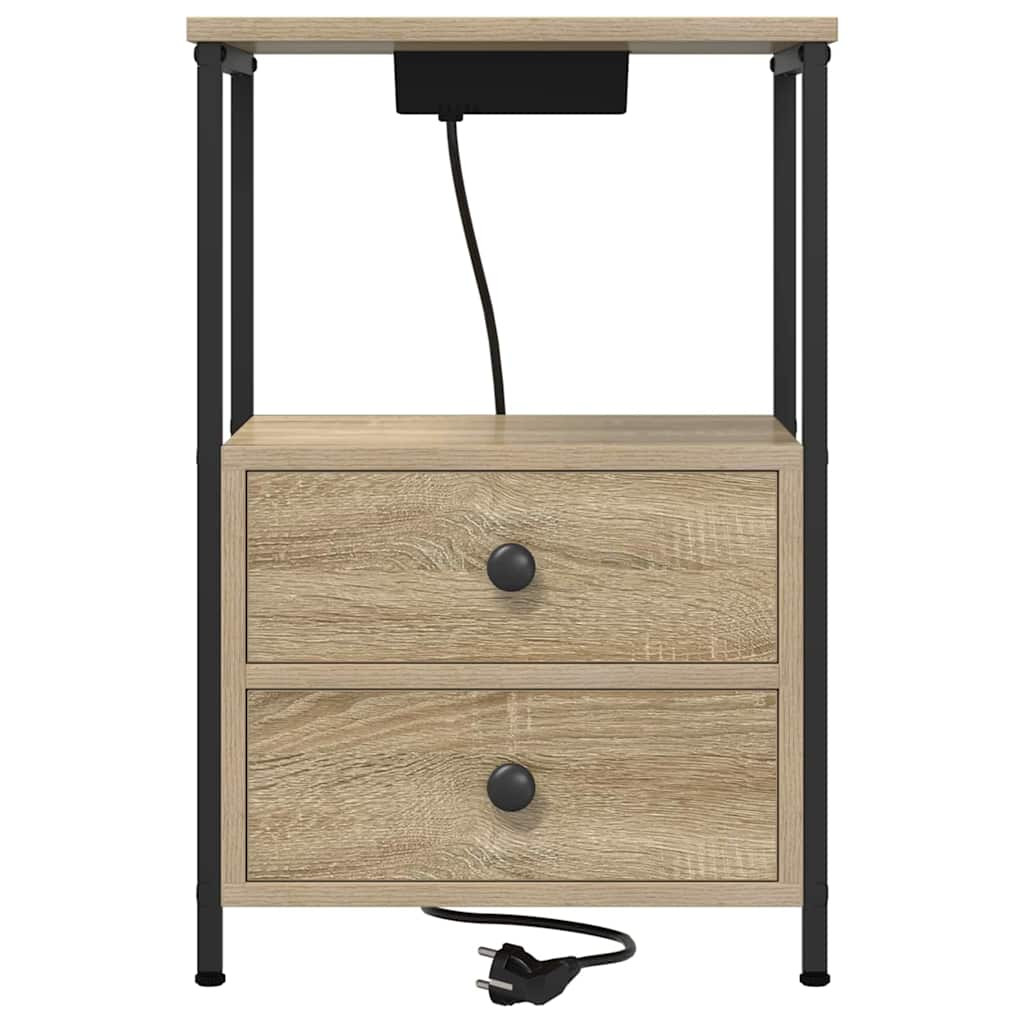 Éjjeliszekrény 2 pcs Sonoma tölgy 40 x 31 x 60 cm Faanyag