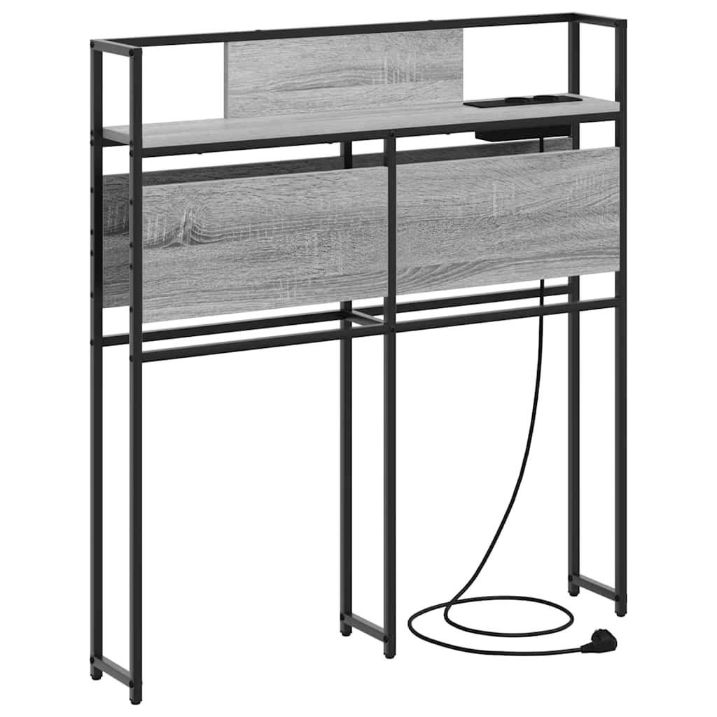 Tároló fejtámla polcokkal tárolóval Szürke sonoma 75 cm Faanyag