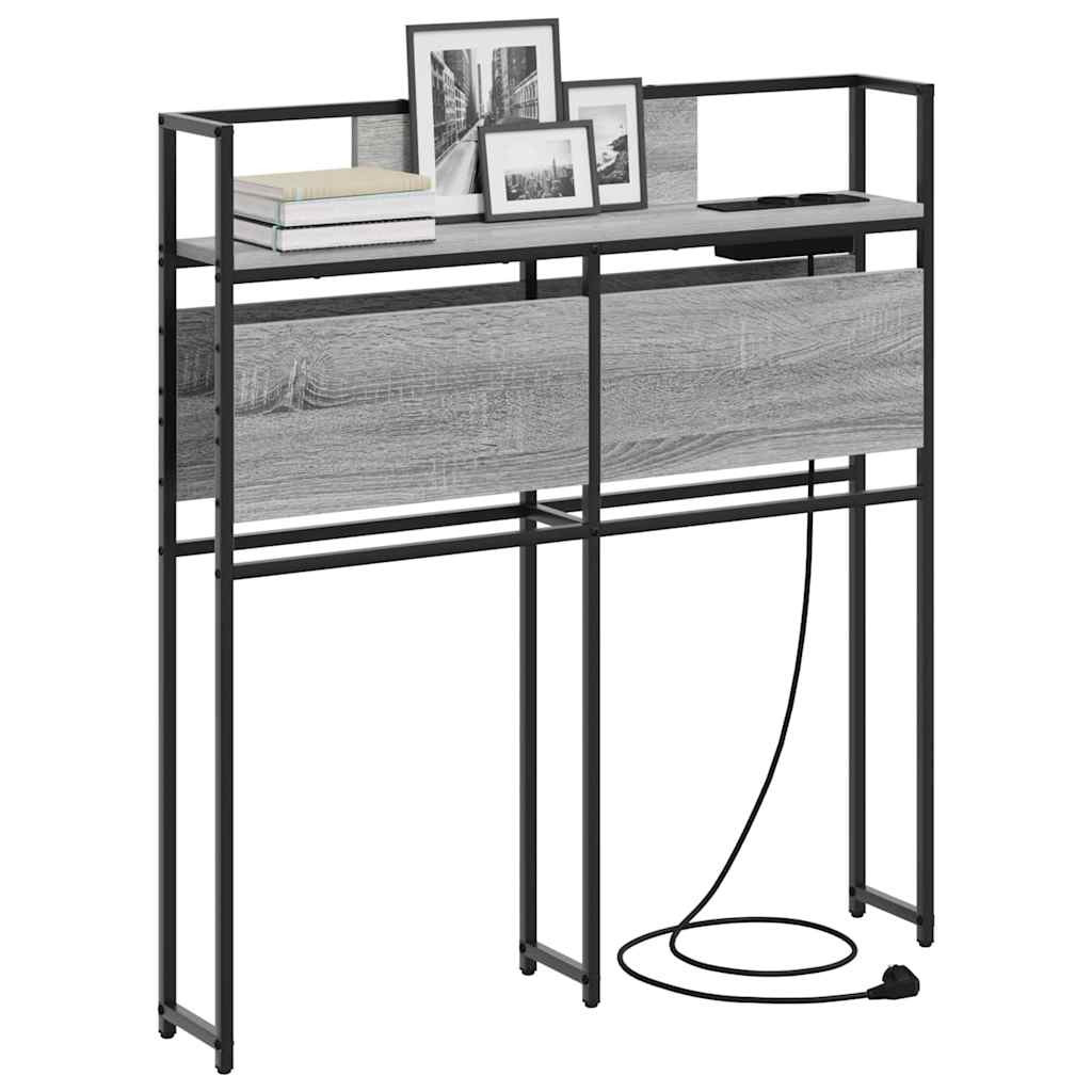 Tároló fejtámla polcokkal tárolóval Szürke sonoma 75 cm Faanyag
