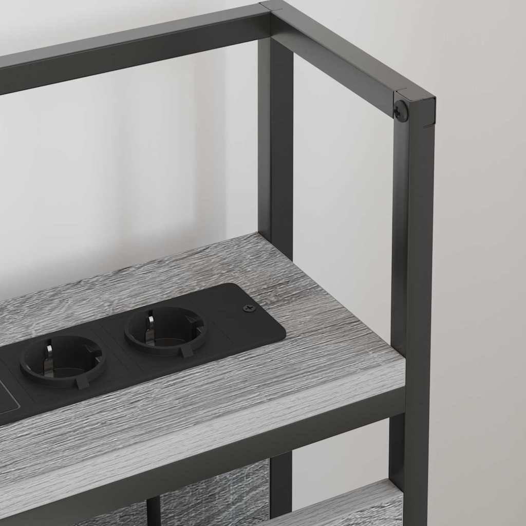 Tároló fejtámla polcokkal tárolóval Szürke sonoma 75 cm Faanyag