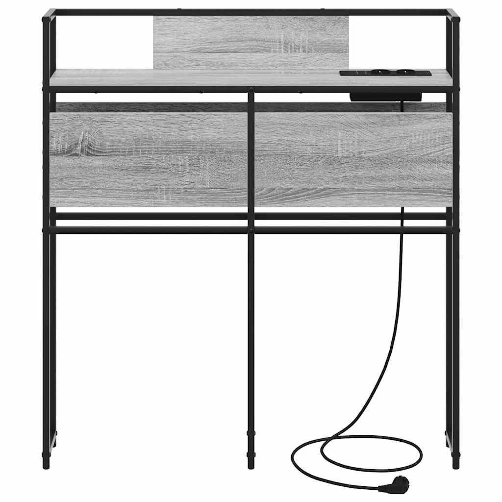 Tároló fejtámla polcokkal tárolóval Szürke sonoma 75 cm Faanyag