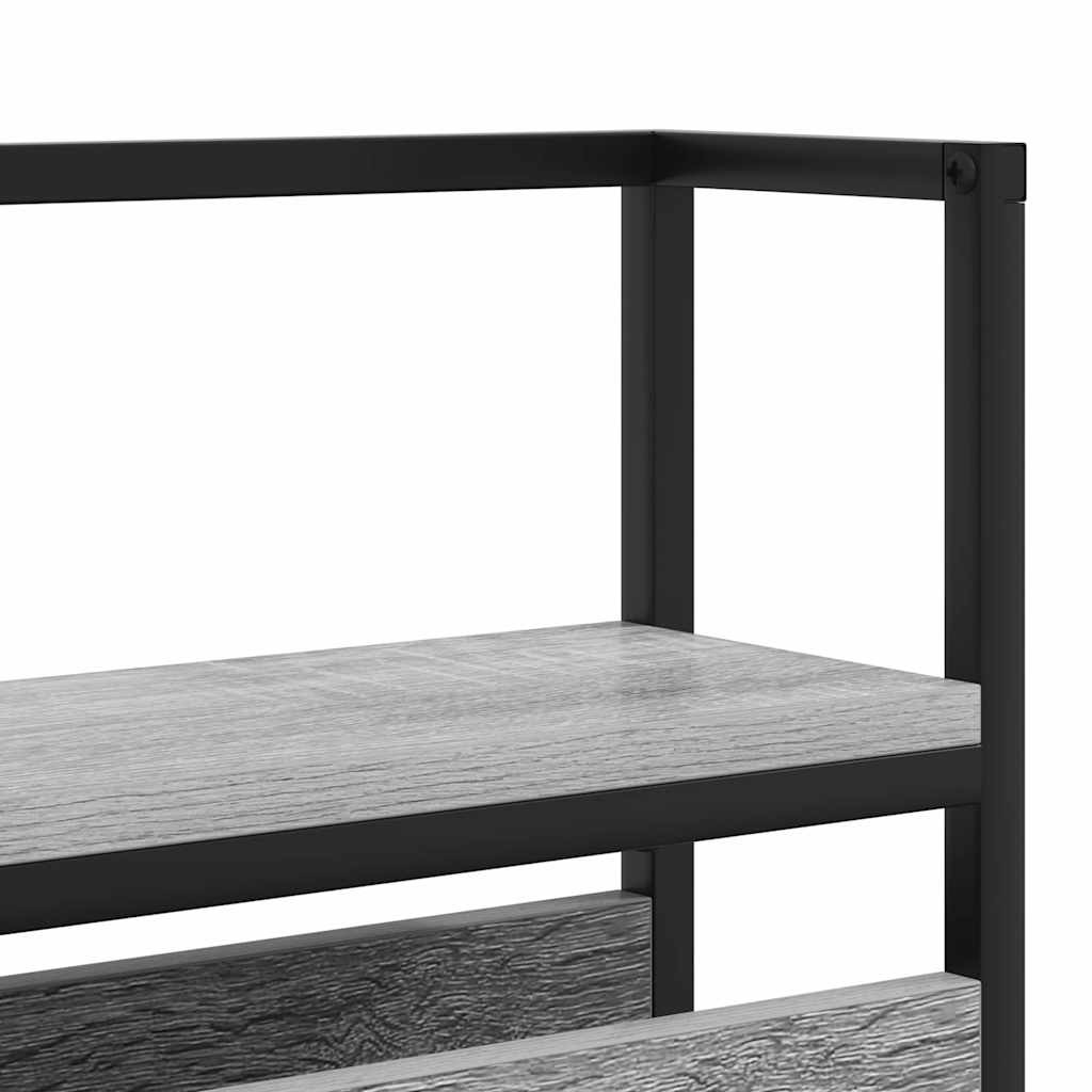 Tároló fejtámla polcokkal tárolóval Szürke sonoma 75 cm Faanyag