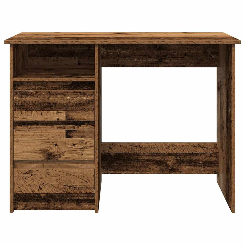 antik fa színű szerelt fa íróasztal 102x50x75 cm