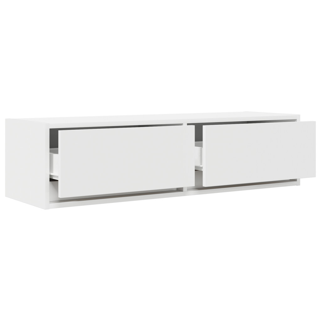 TV Szekrény Fehér 100x31x25,5 cm Műszaki Fa