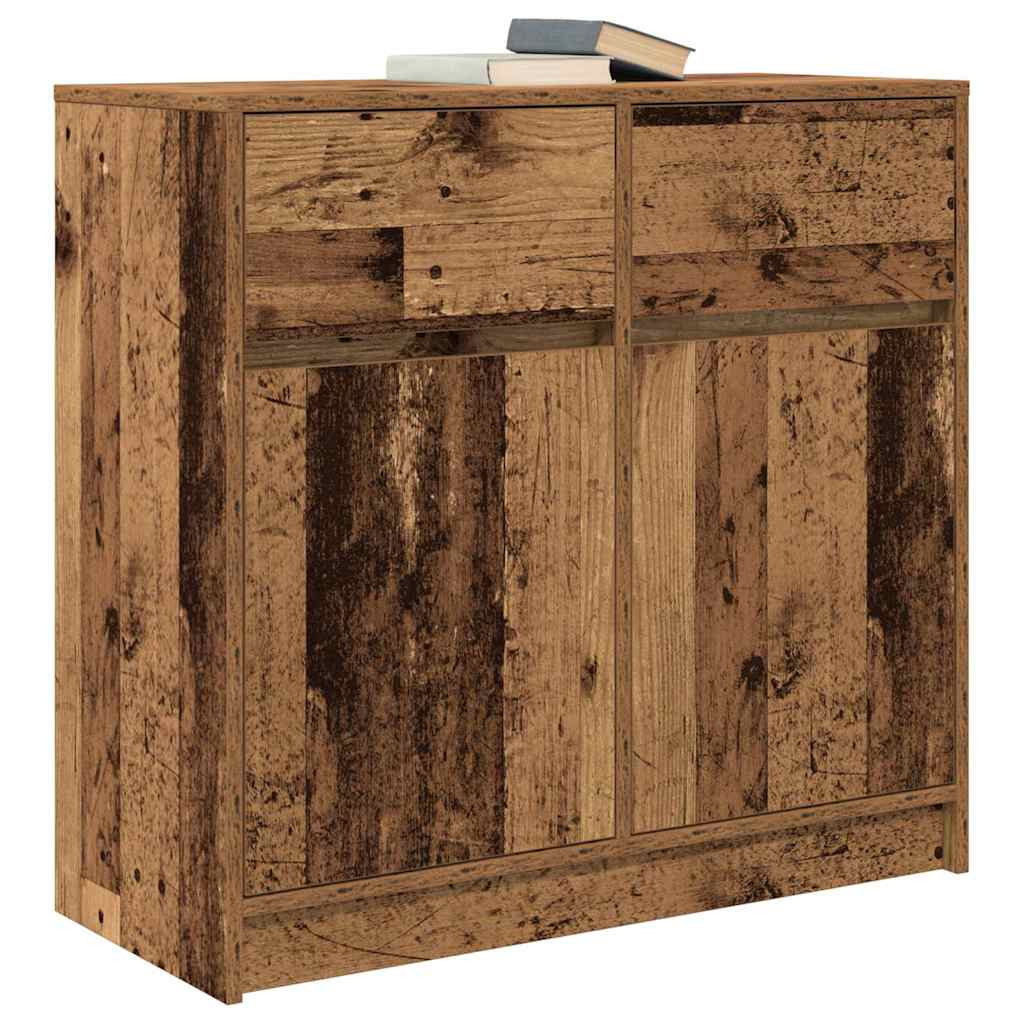 antik fa szerelt fa tálalószekrény fiókos 80x34x76 cm