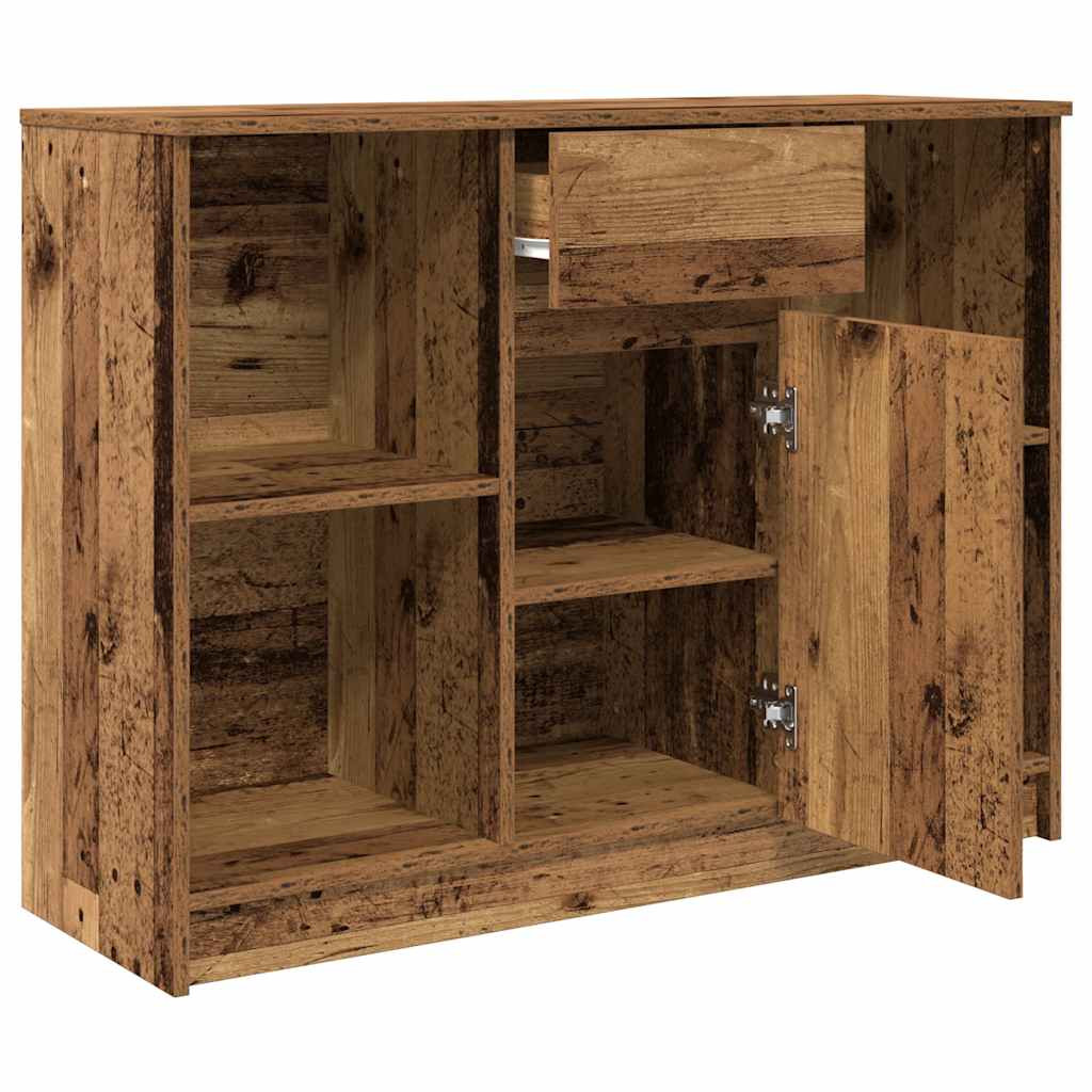 antik fa szerelt fa tálalószekrény fiókos 101x35x76 cm