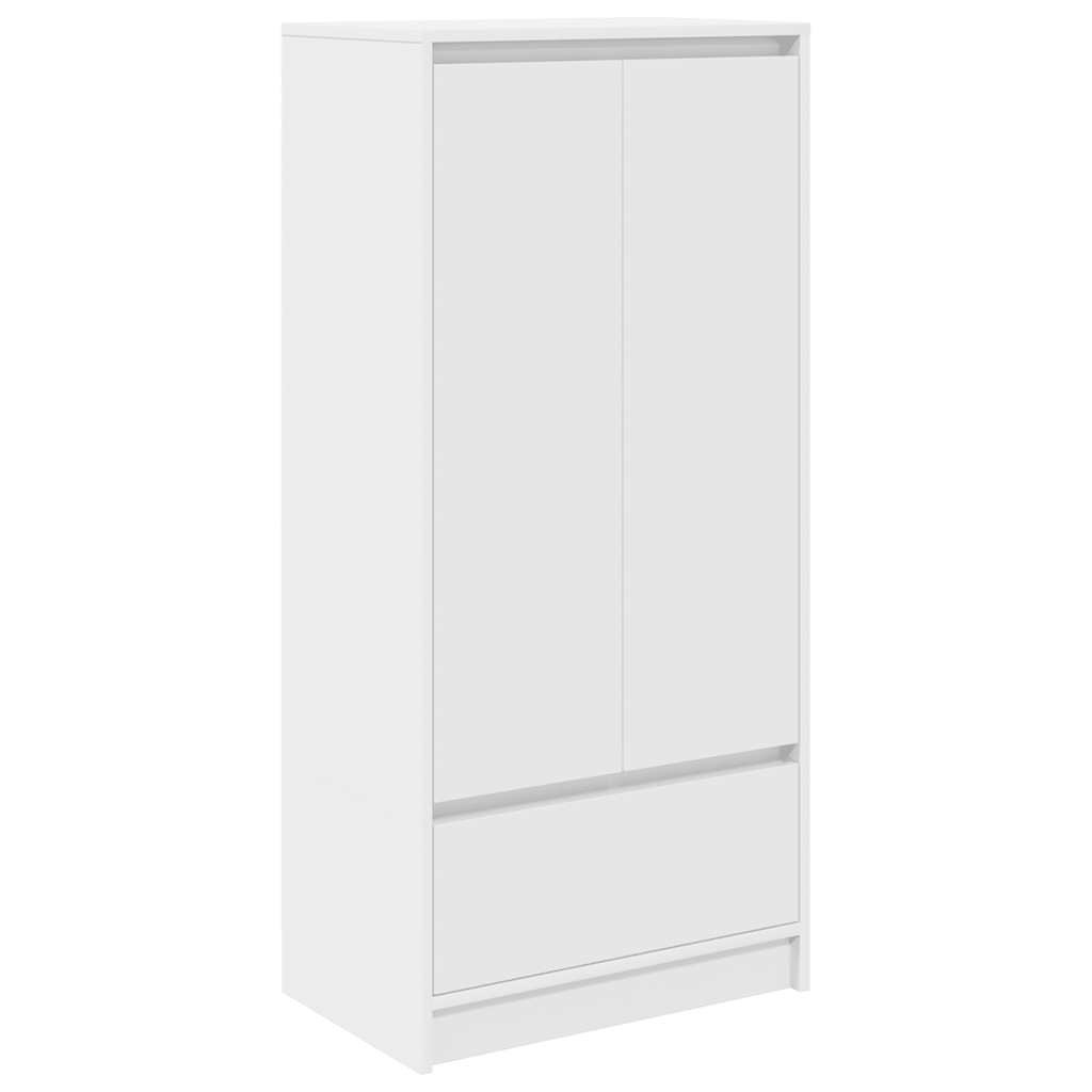 fehér szerelt fa szekrény fiókkal 55,5x34x119,5 cm