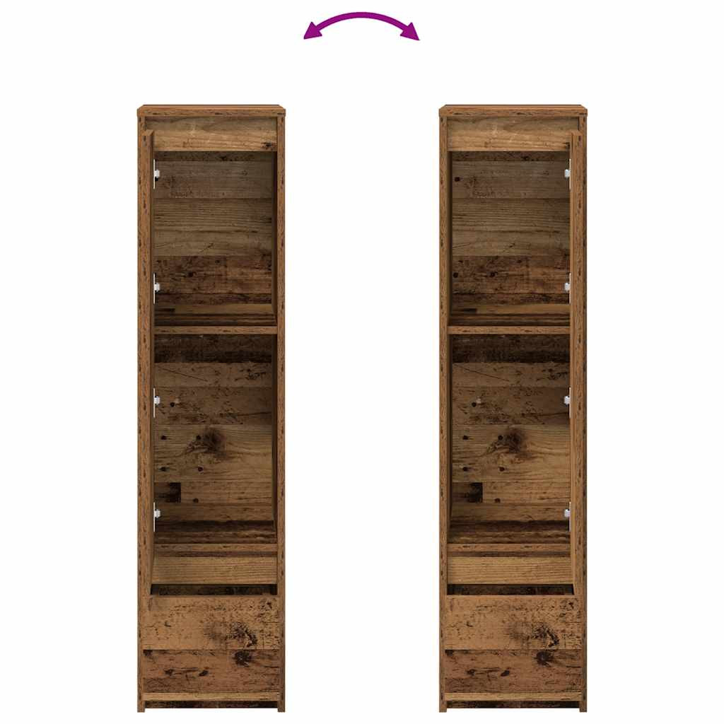 antik fa színű szerelt fa magasszekrény 29,5x34x119,5 cm