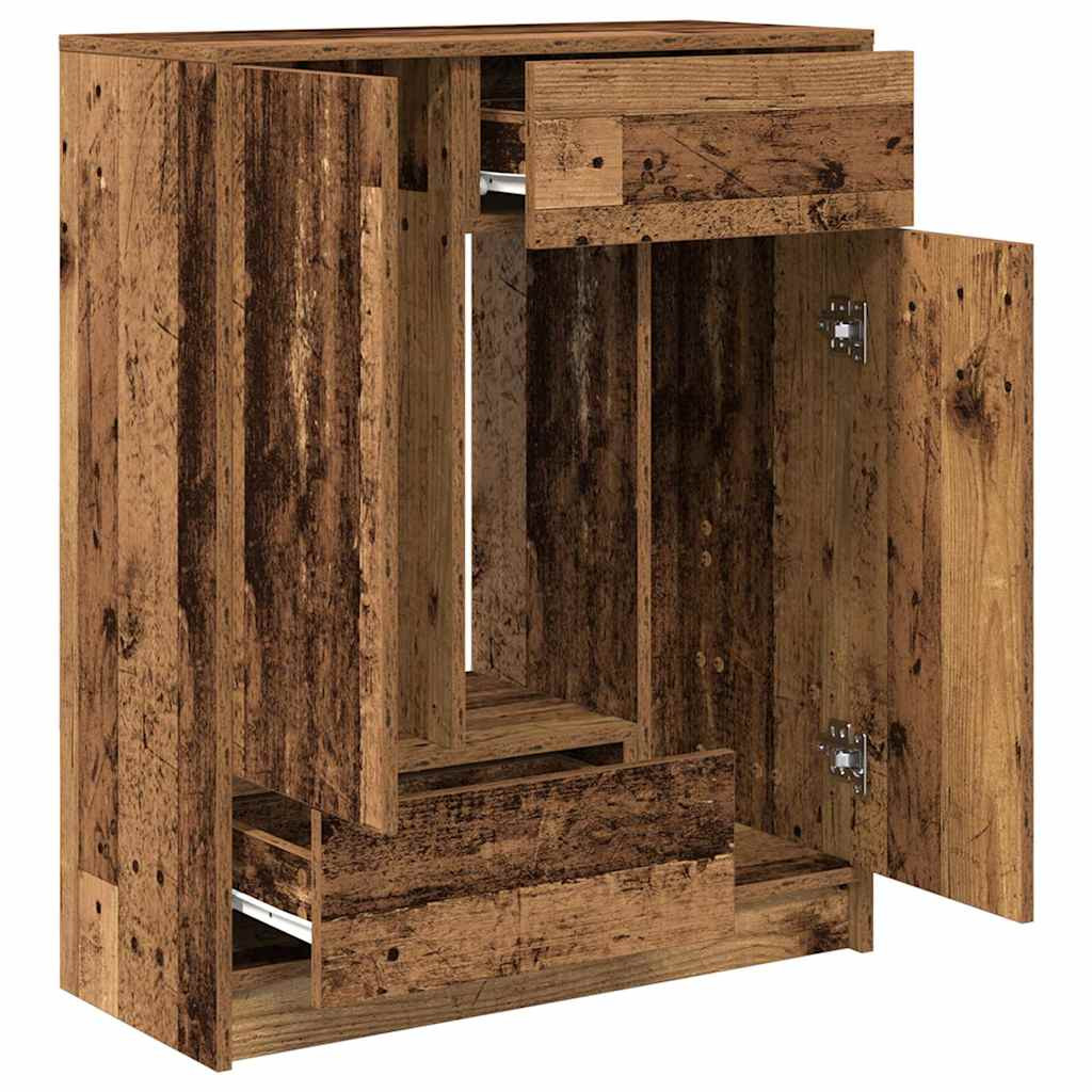antik fa komód fiókokkal és ajtókkal 73x31x90 cm
