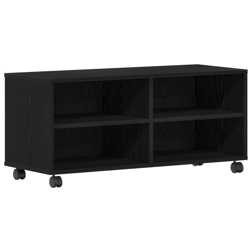 TV Szekrény Fekete 90x35x35 cm Mérnöki Fa