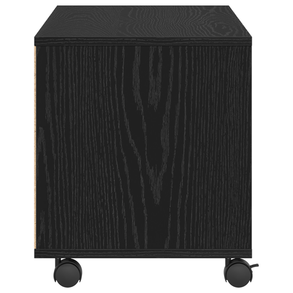 TV Szekrény Fekete 90x35x35 cm Mérnöki Fa