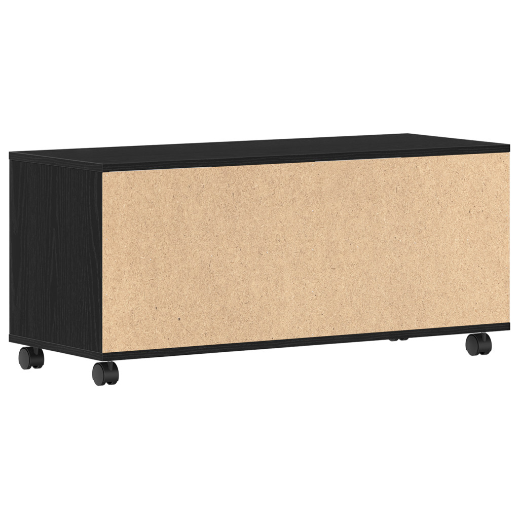 TV Szekrény Fekete 90x35x35 cm Mérnöki Fa