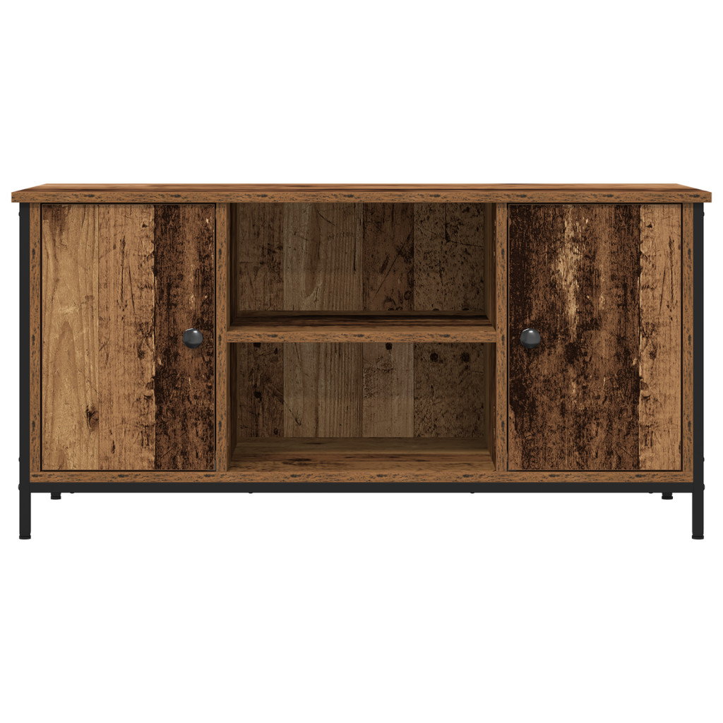 TV Szekrény Régi Fa 100x40x50 cm Műanyag Fa és Acél
