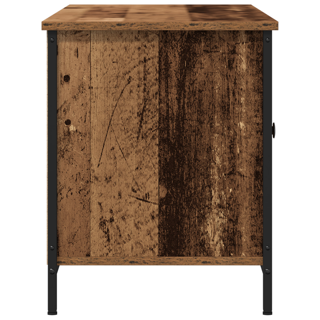 TV Szekrény Régi Fa 100x40x50 cm Műanyag Fa és Acél