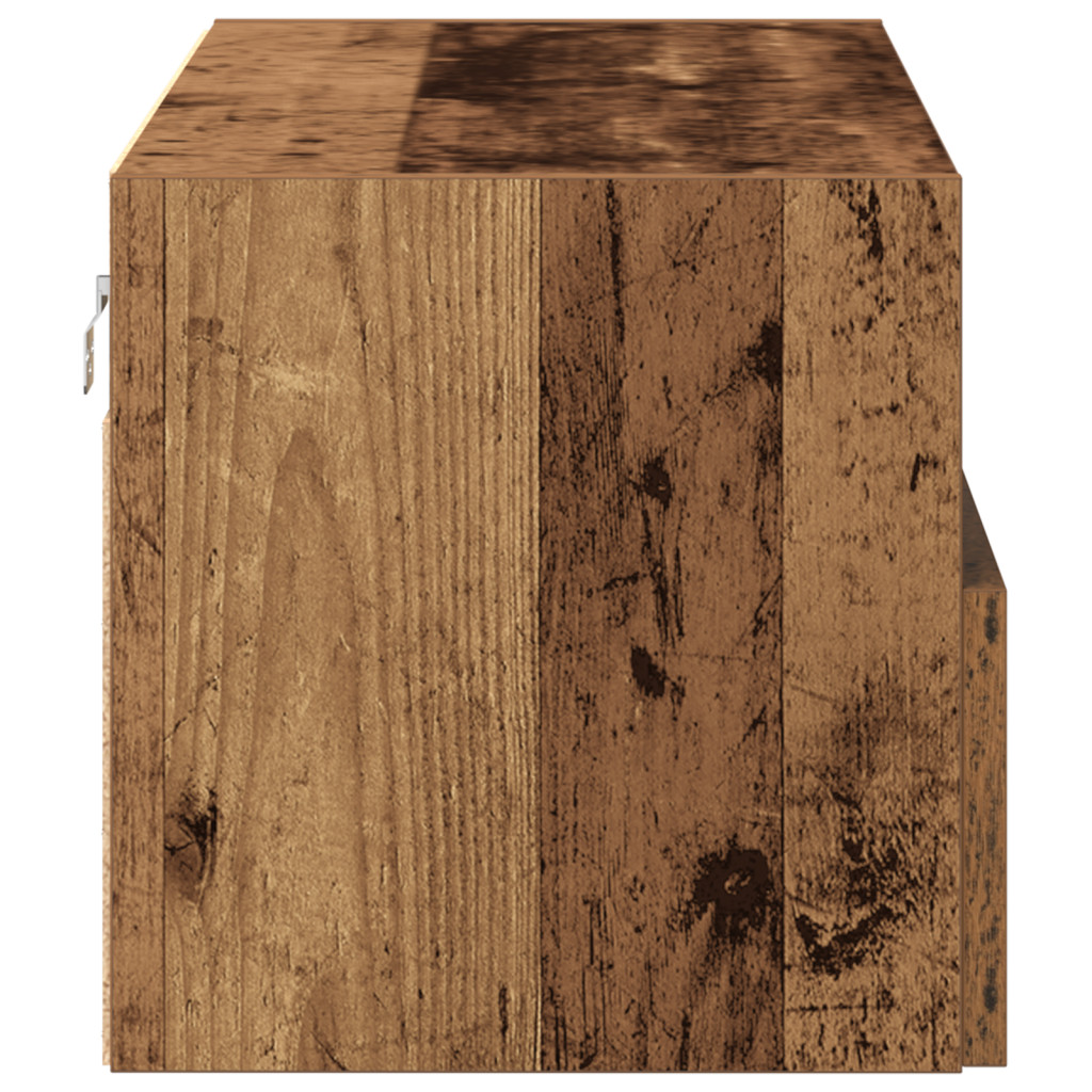 TV Fali Szekrények 2 db Régi Fa 100x30x30 cm Mérnöki Fa