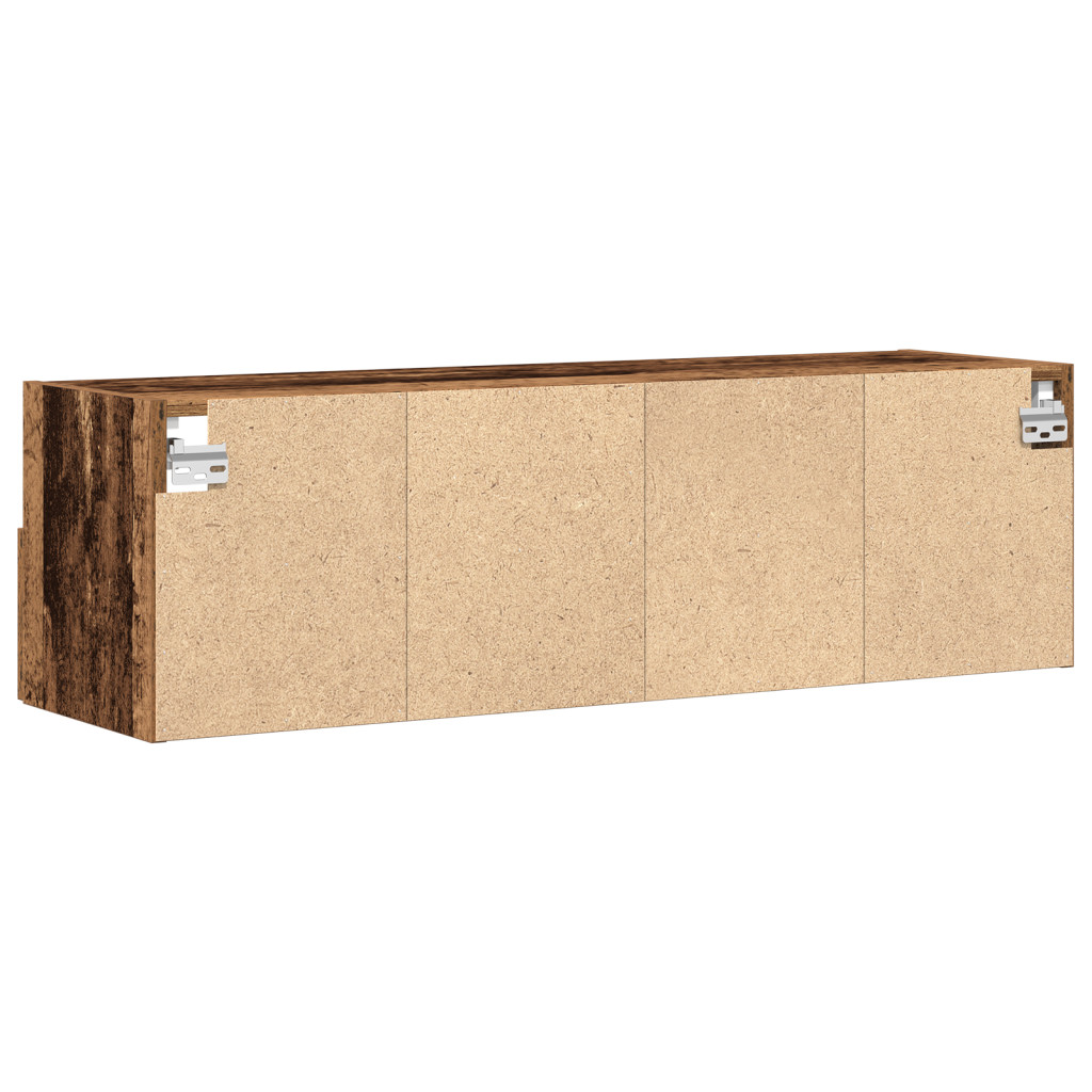 TV Fali Szekrények 2 db Régi Fa 100x30x30 cm Mérnöki Fa