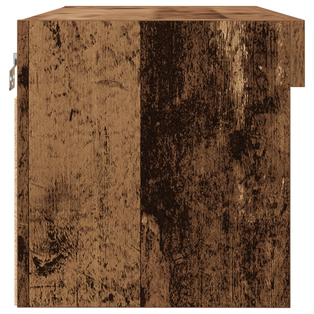 TV Fali Szekrény LED Világítással 2 db Régi Fa 80x30x30 cm