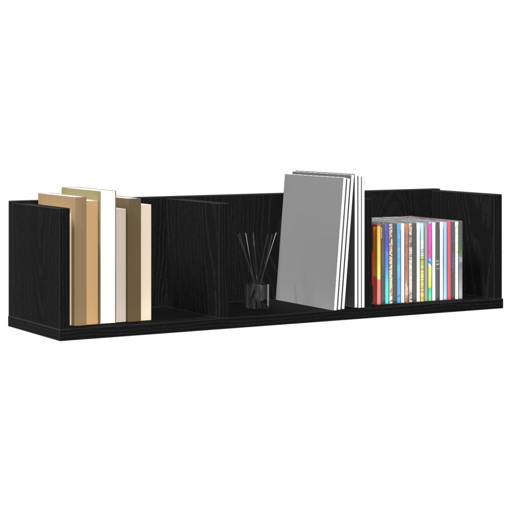 CD Falipolc Fekete Tölgy 75x18x18 cm Mérnöki Fa