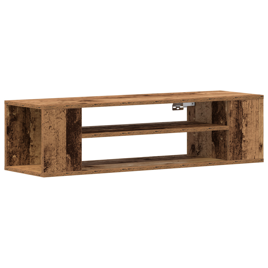 Fali TV Szekrény Régi Fa 100x30x26,5 cm Feltárt Fa