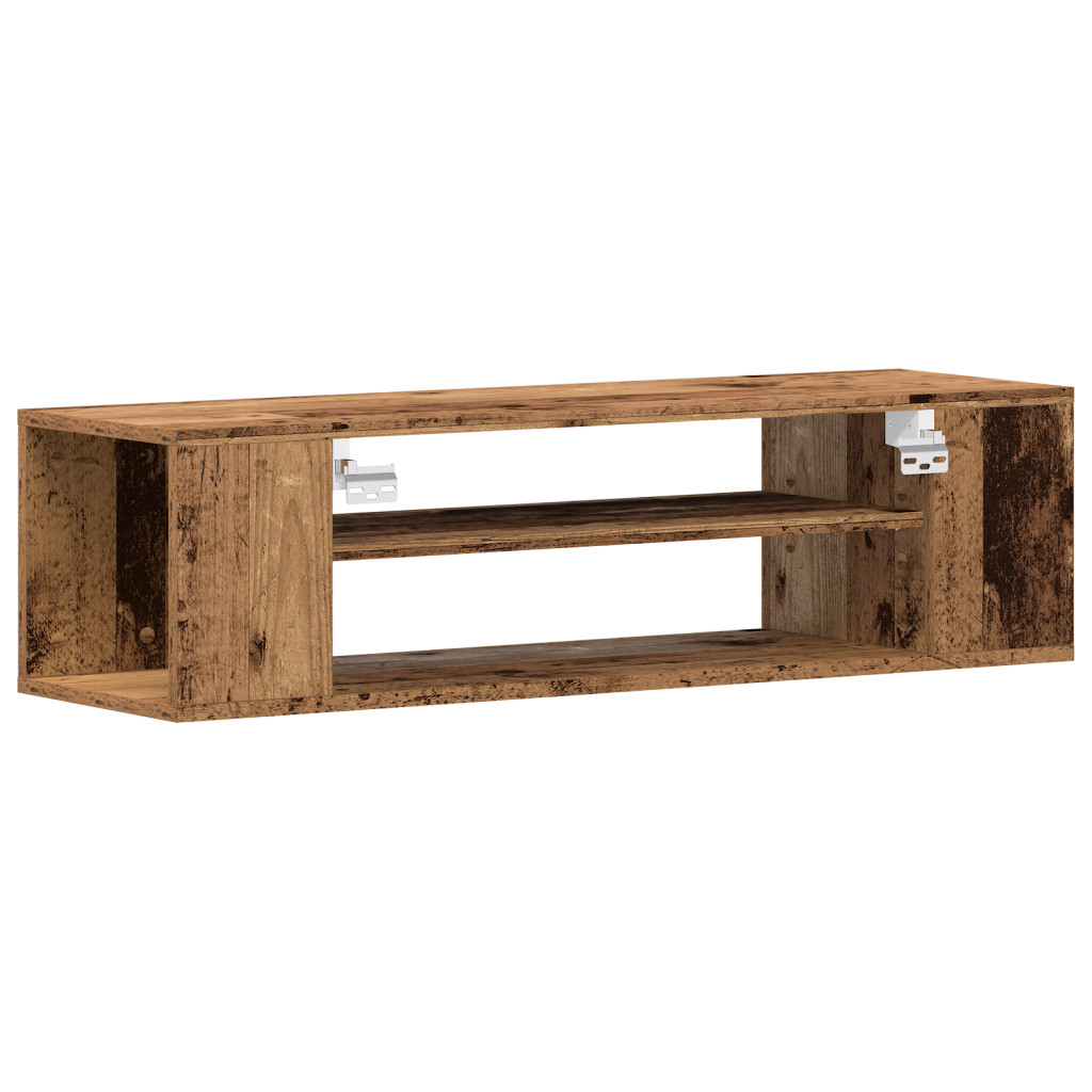 Fali TV Szekrény Régi Fa 100x30x26,5 cm Feltárt Fa