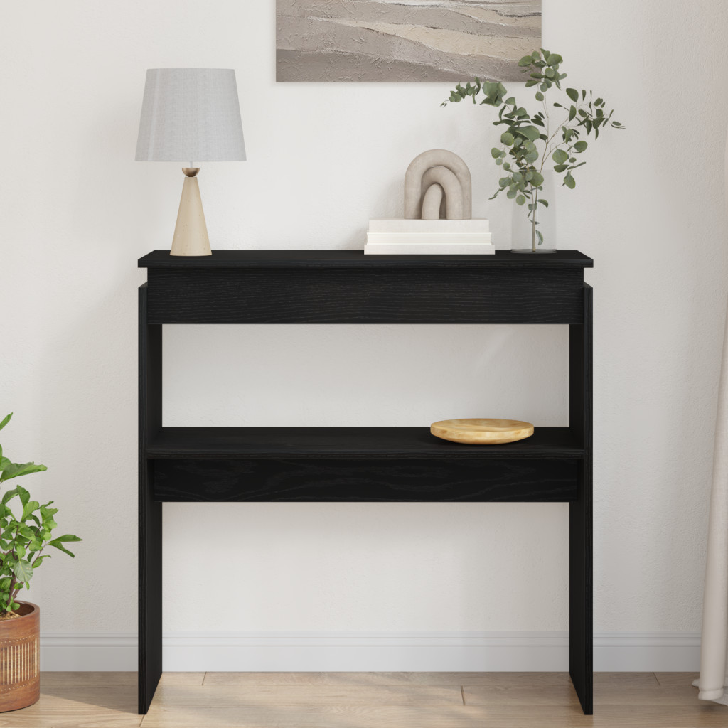 Fekete Tölgy Konzolasztal 80x30x80 cm Mérnöki Fa
