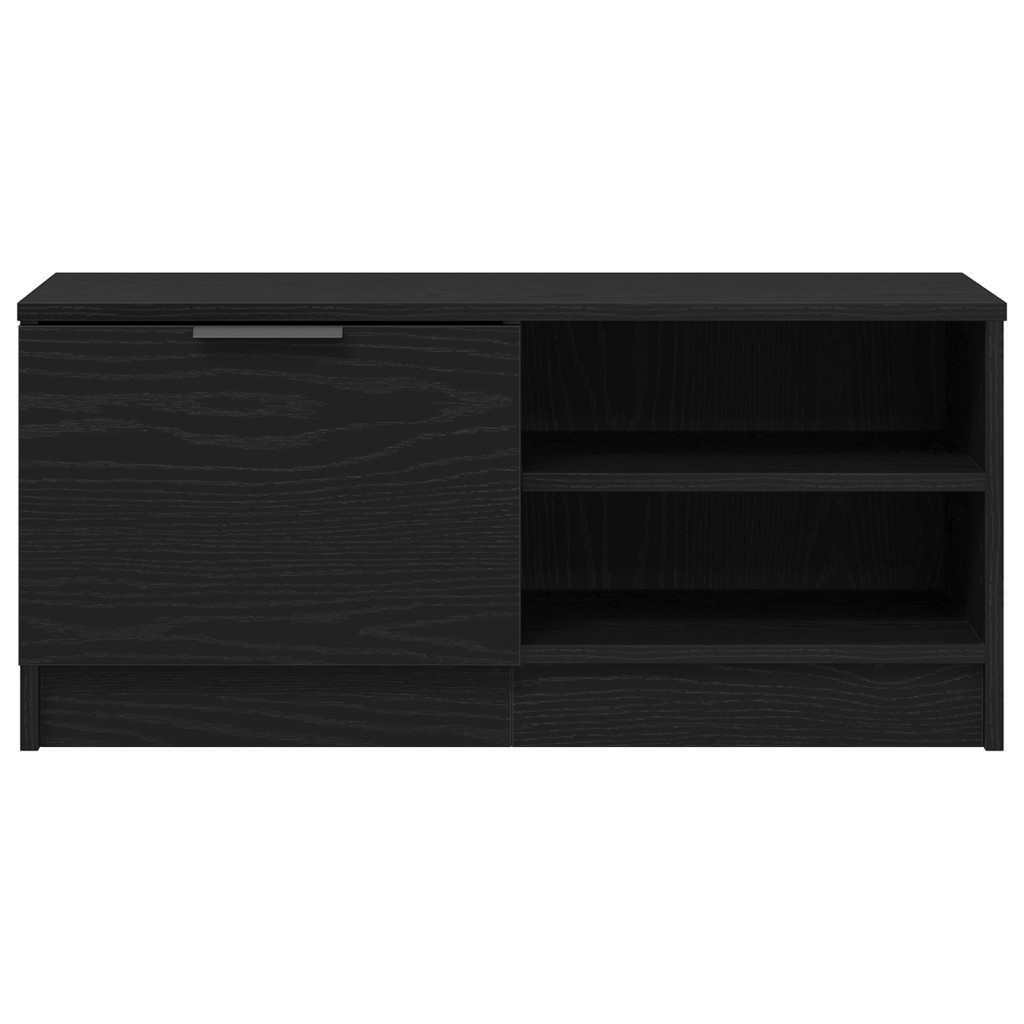TV Szekrény 2 db Fekete Tölgy 80x35x36,5 cm Feltárt Fa