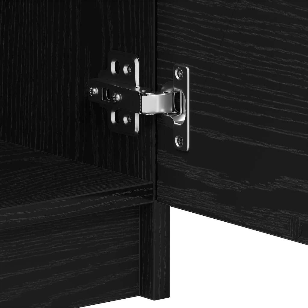 TV Szekrény 2 db Fekete Tölgy 80x35x36,5 cm Feltárt Fa
