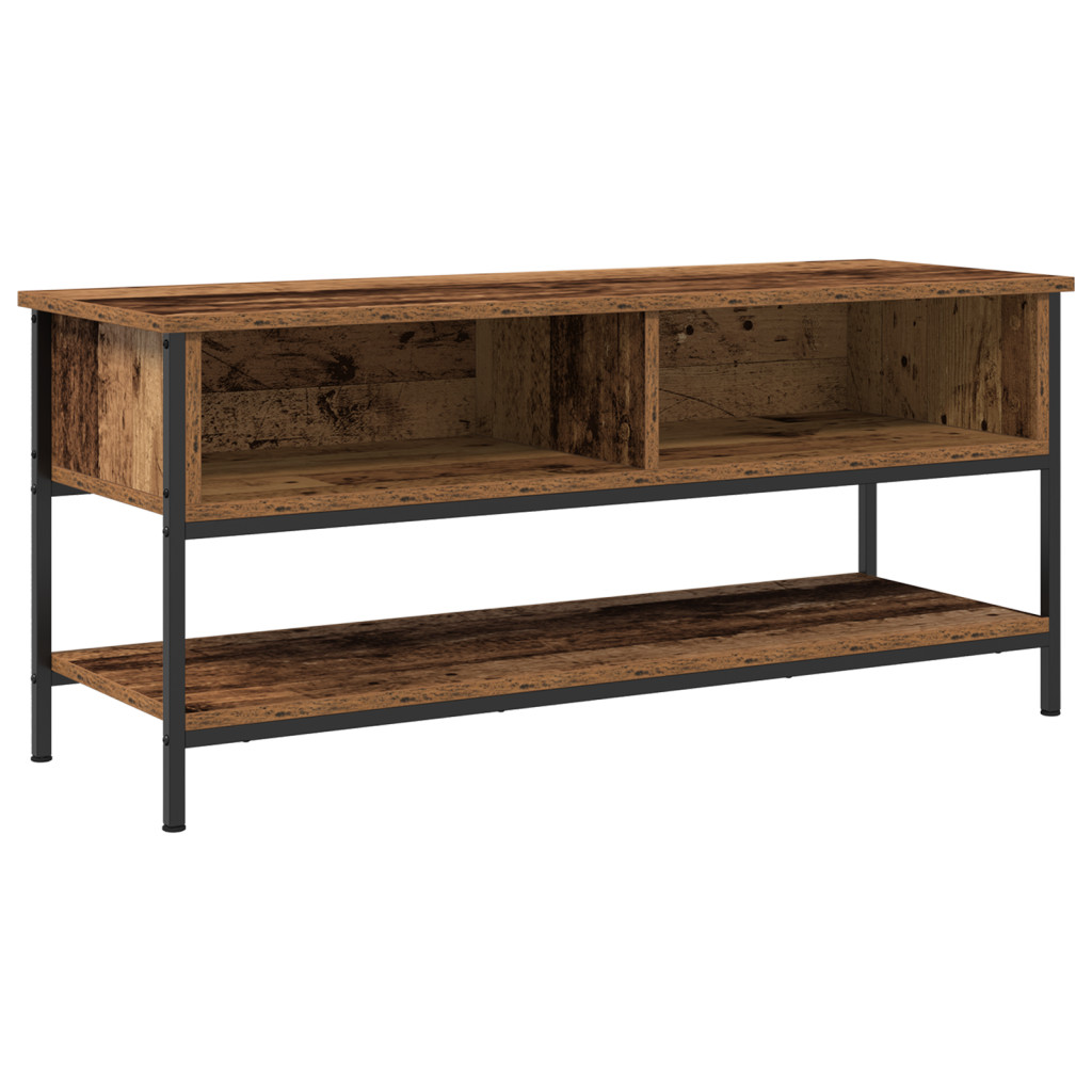 TV Szekrény Régi Fa 100x35x45 cm Műanyag Fa és Acél