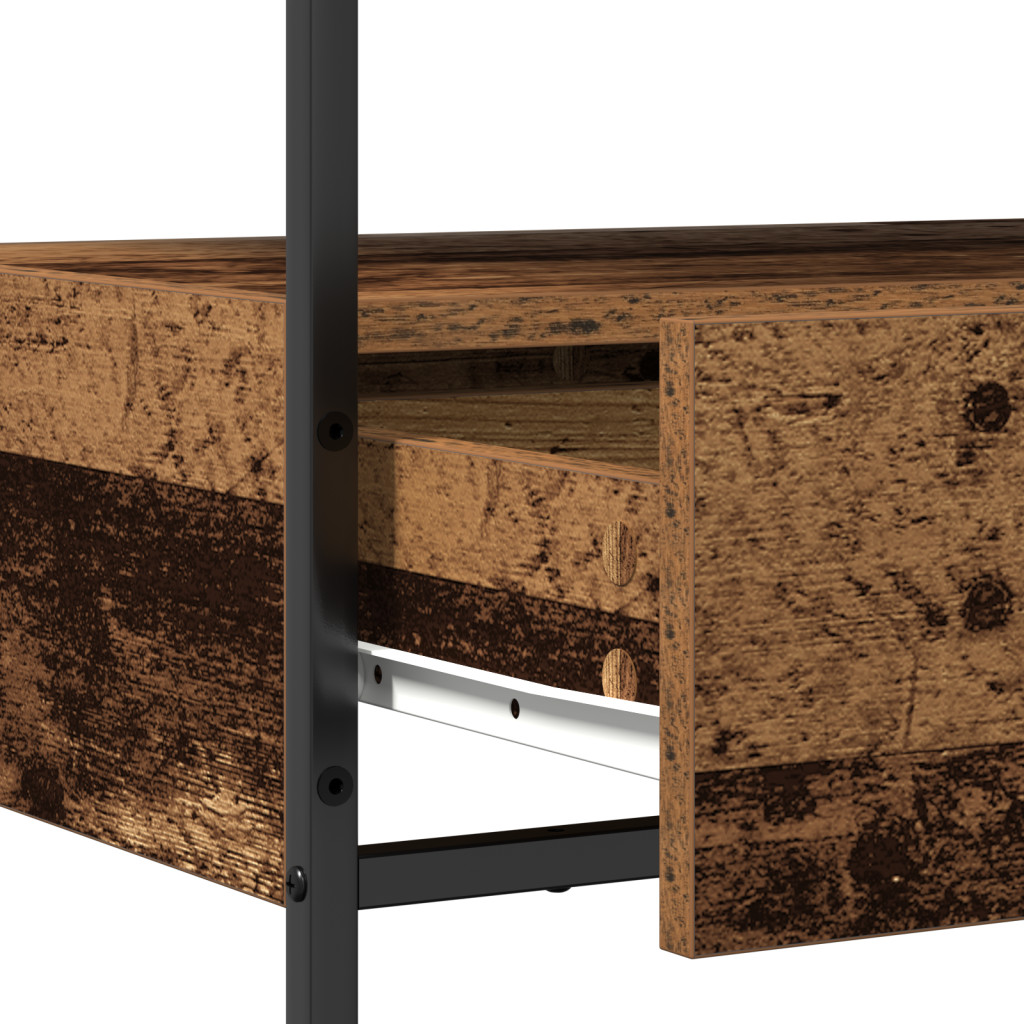 Konzol Asztal Régi Fa 75x40x75 cm Mérnöki Fa és Acél