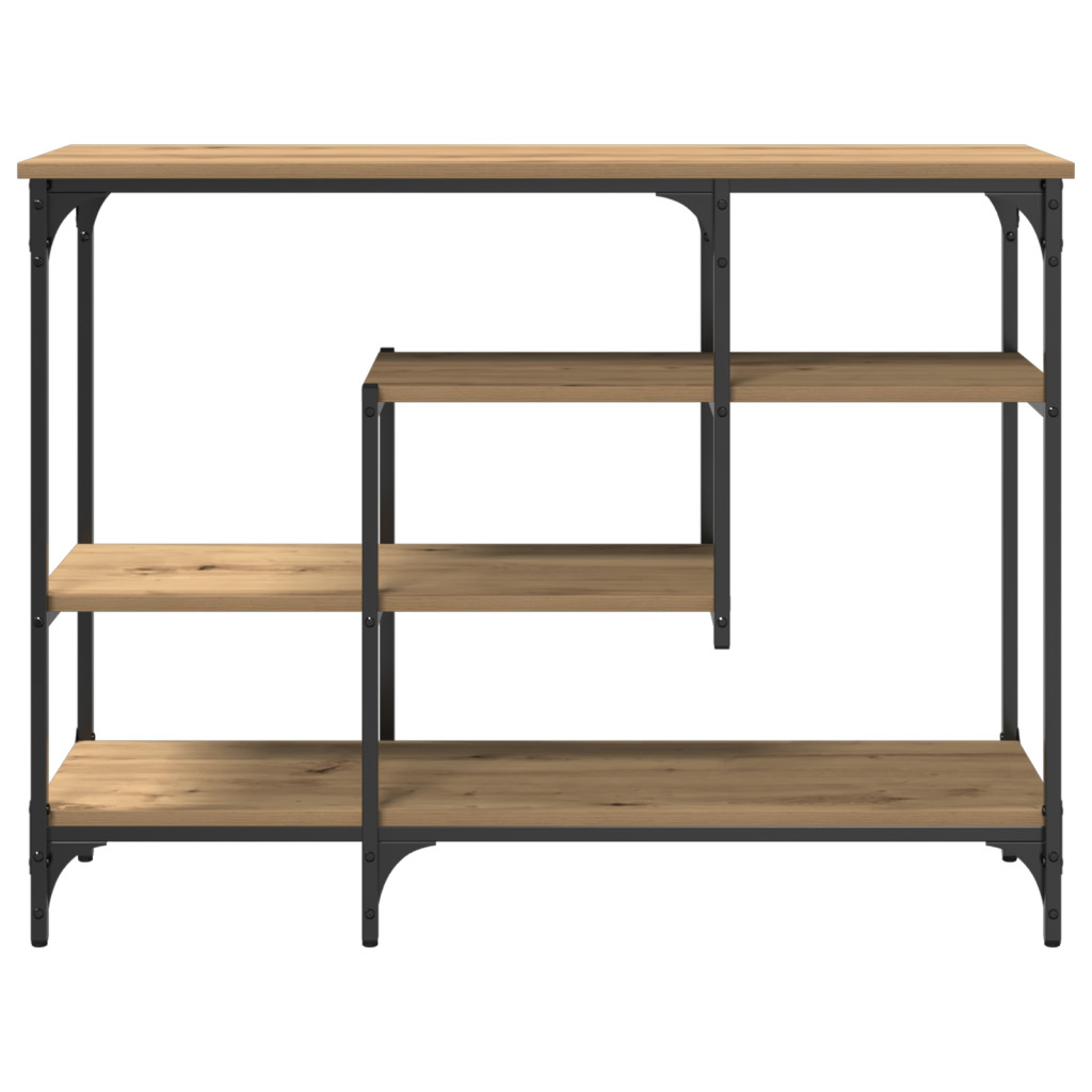 Konzolasztal Mesteri Tölgy 100x35x75 cm Műanyag Fa és Acél