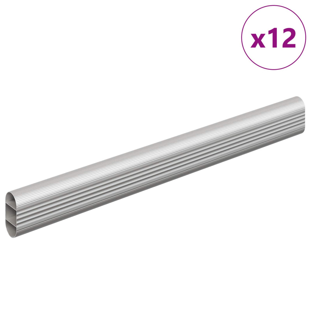 Szekrény rúd 12 pcs Ezüst 764 x 15 x 29 mm Alumínium ötvözet