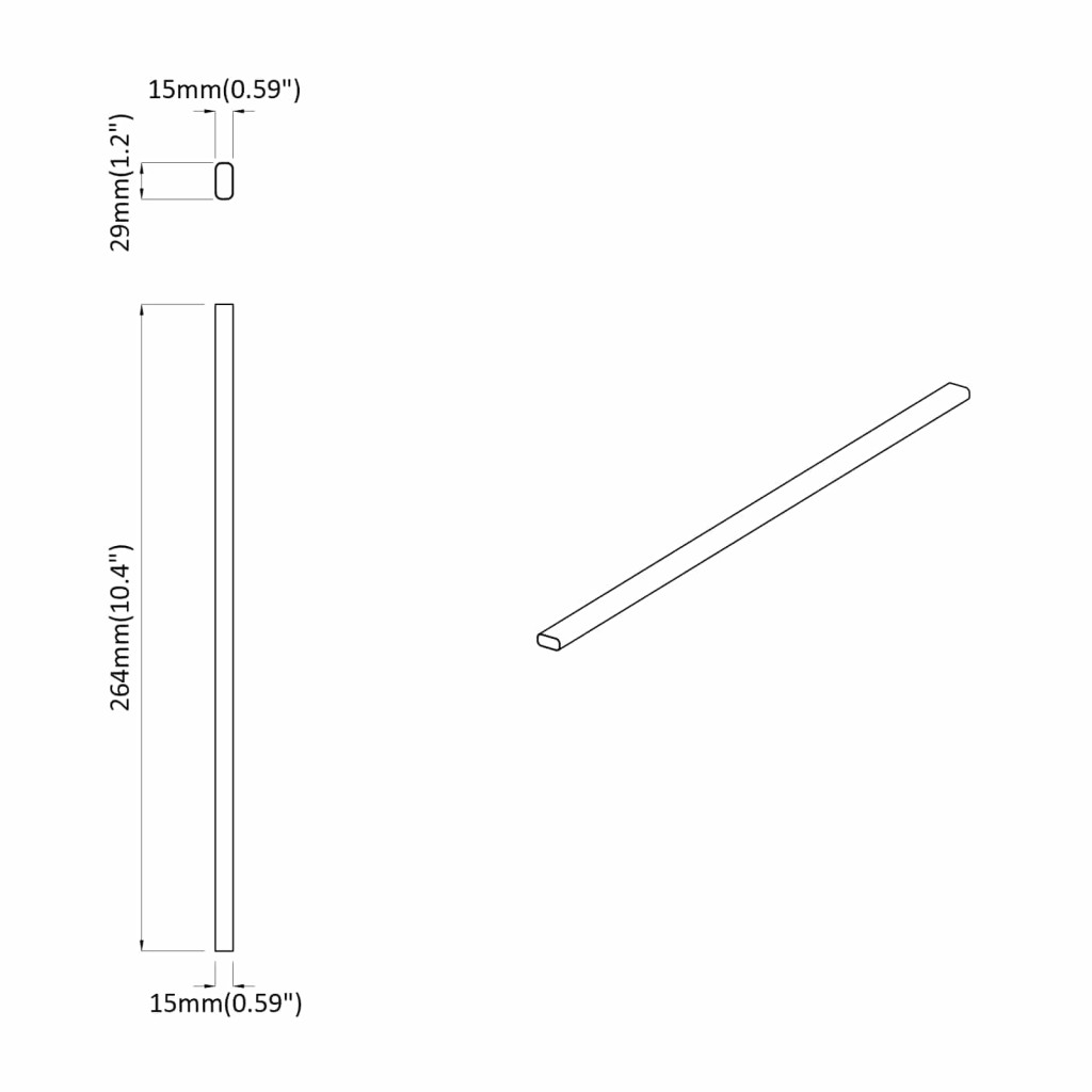 Szekrény rúd 12 pcs Ezüst 764 x 15 x 29 mm Alumínium ötvözet