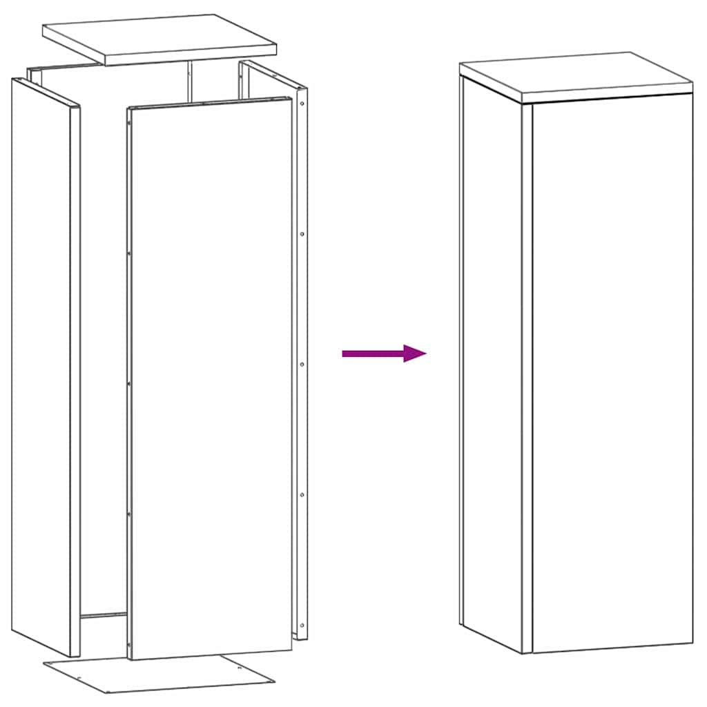 Növényállványok 2 pcs Antracit 24 x 24 x 75 cm Acél