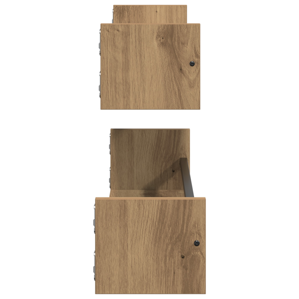 Falipolcok 2 db Artisan tölgy 80x16x14 cm Mérnök fa